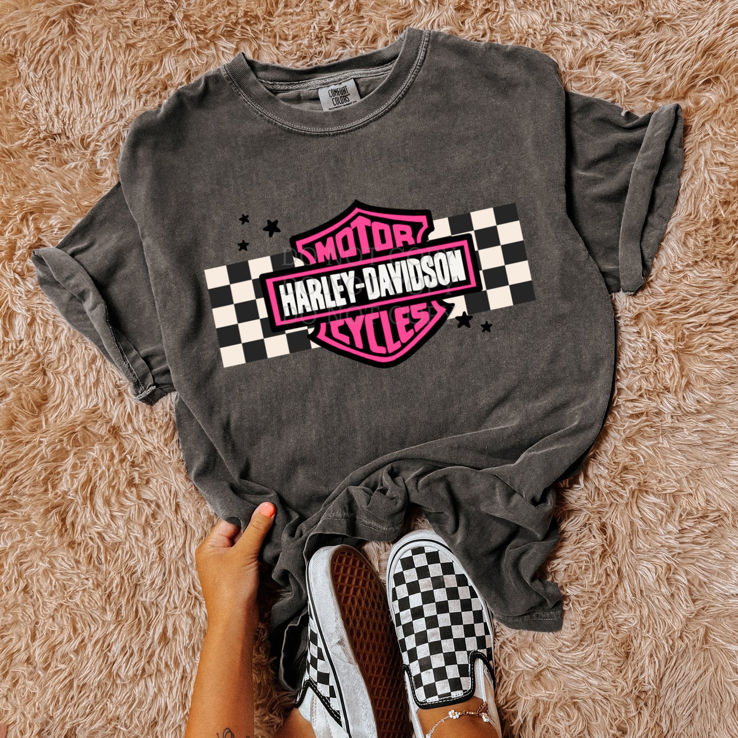 Pink HD Checkered Flag Tee