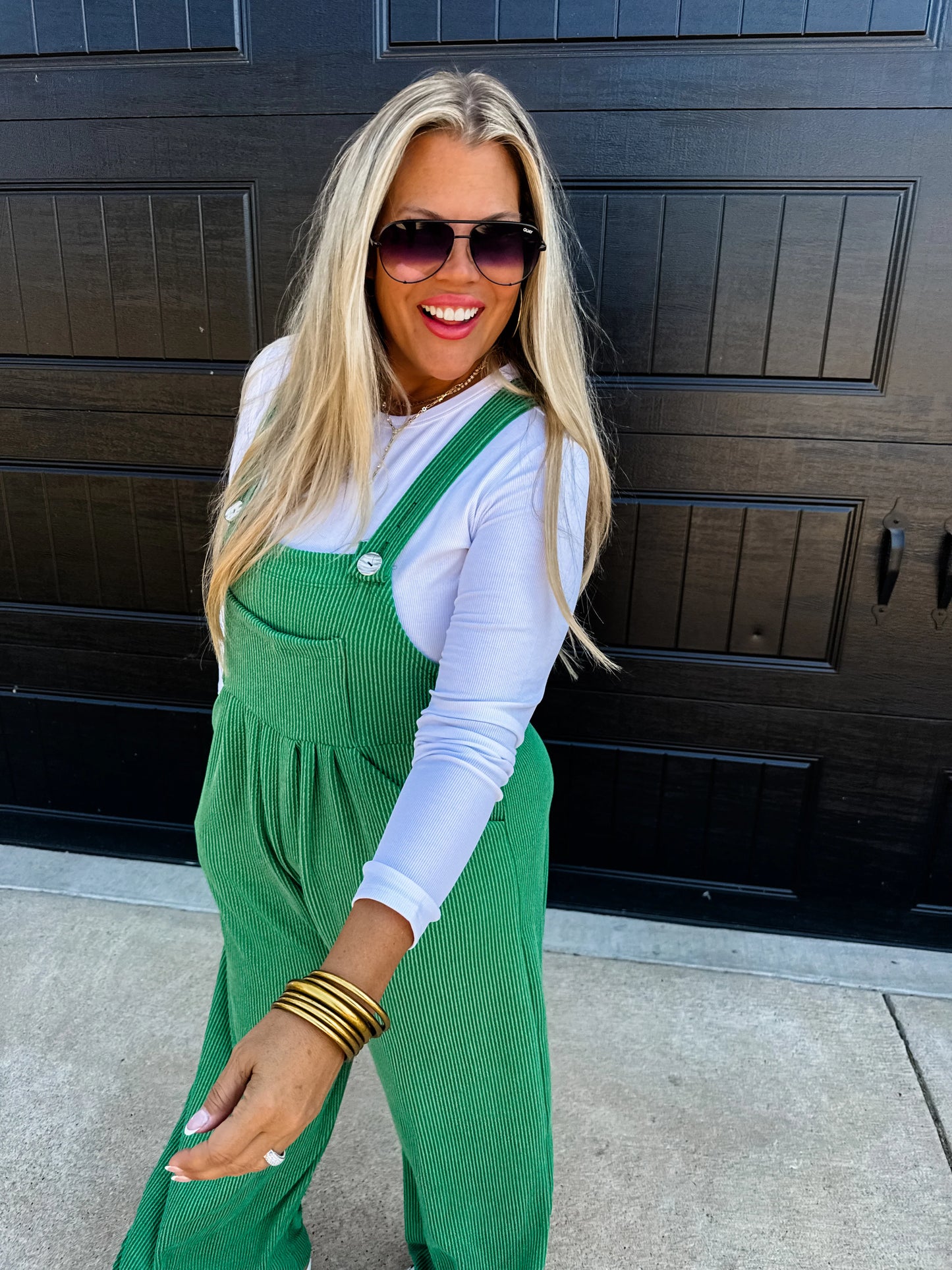 Green Karli Boho Overalls