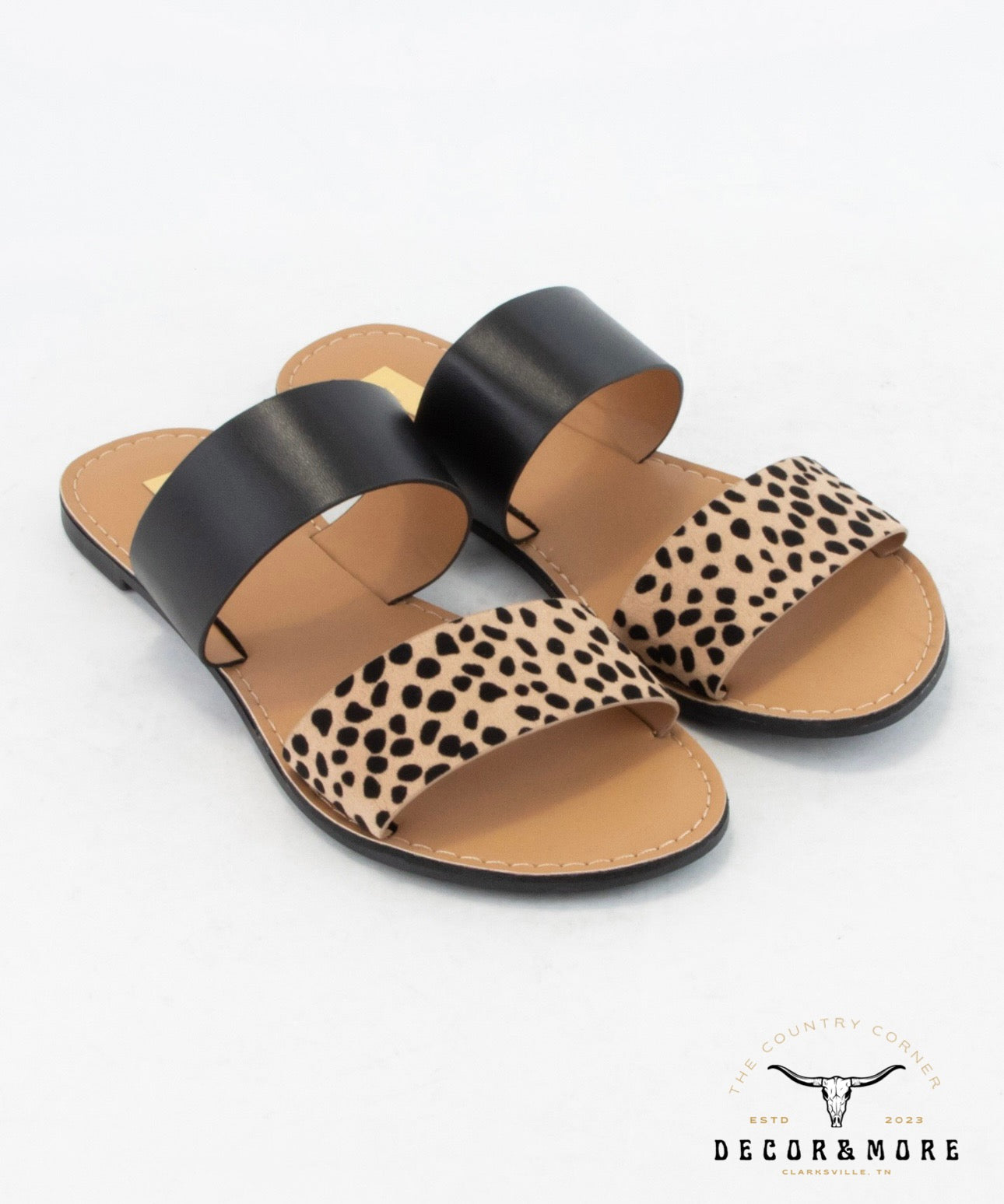 Black Leopard Sandals