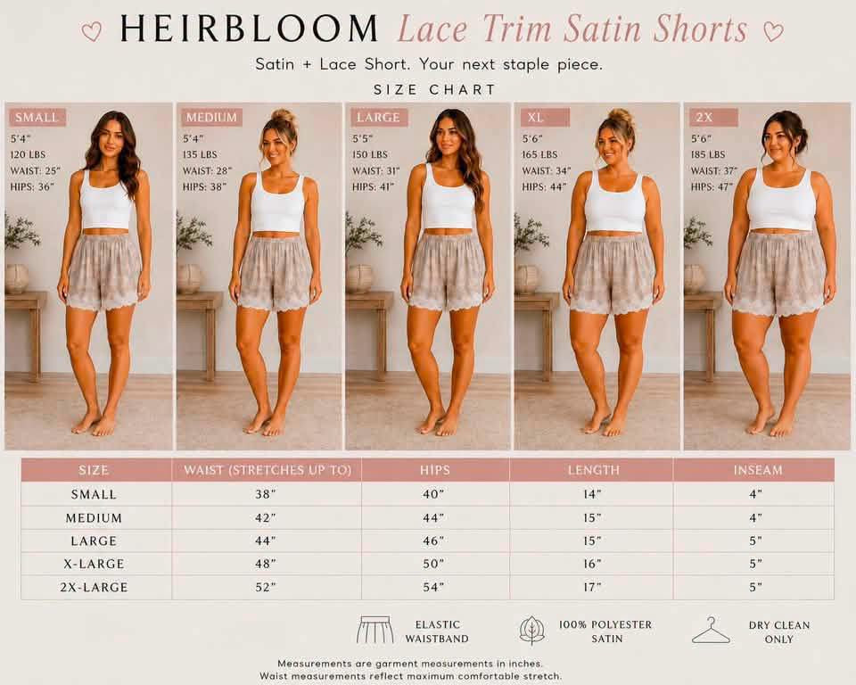 *PRE ORDER* Heirbloom Satin Lace Shorts