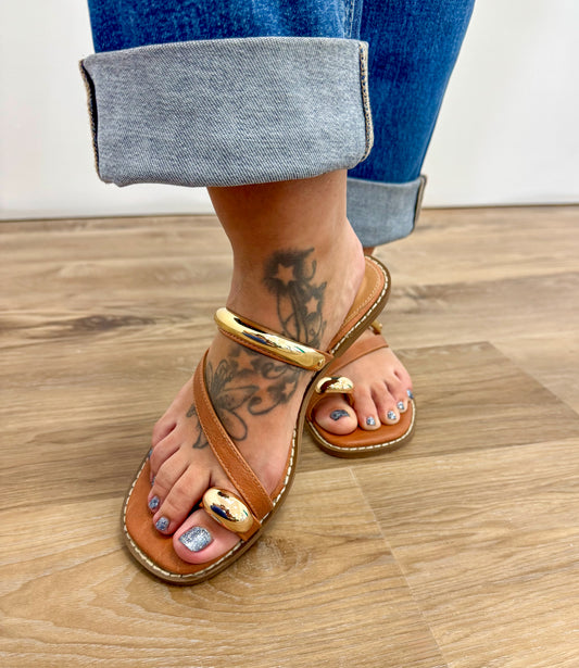 Cari Brooks Sandals in Cognac