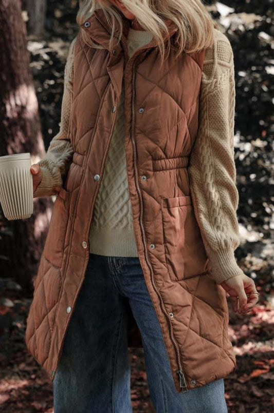 Coffee Puffer Vest