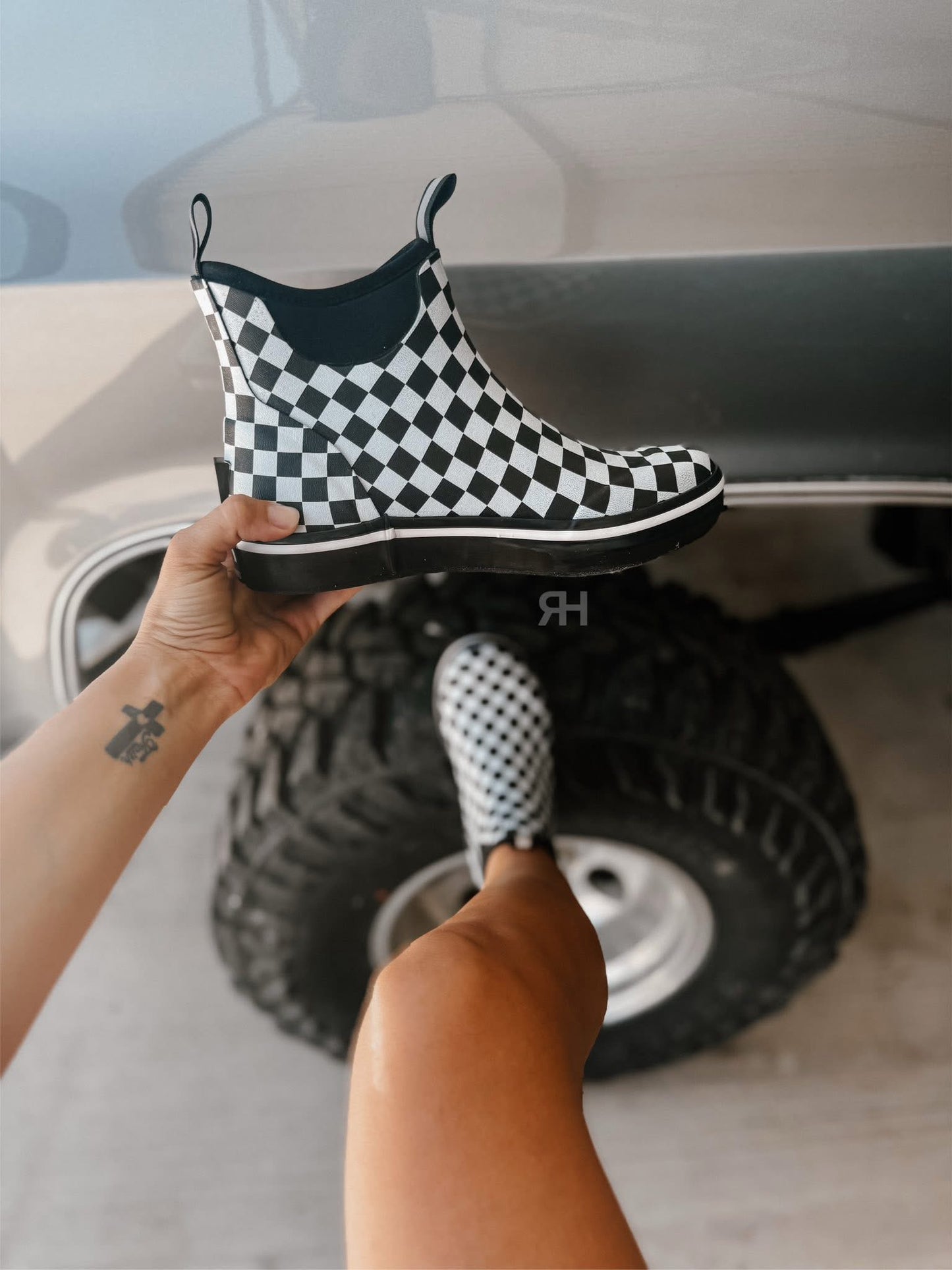 Adult Checkered Deck Boots