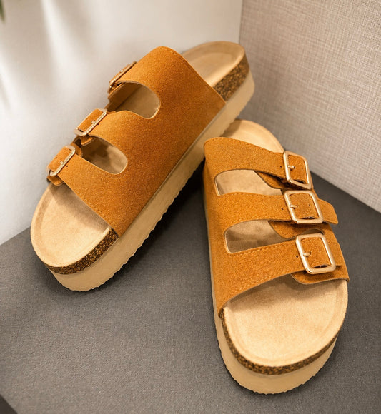 Camel Platform Sandals