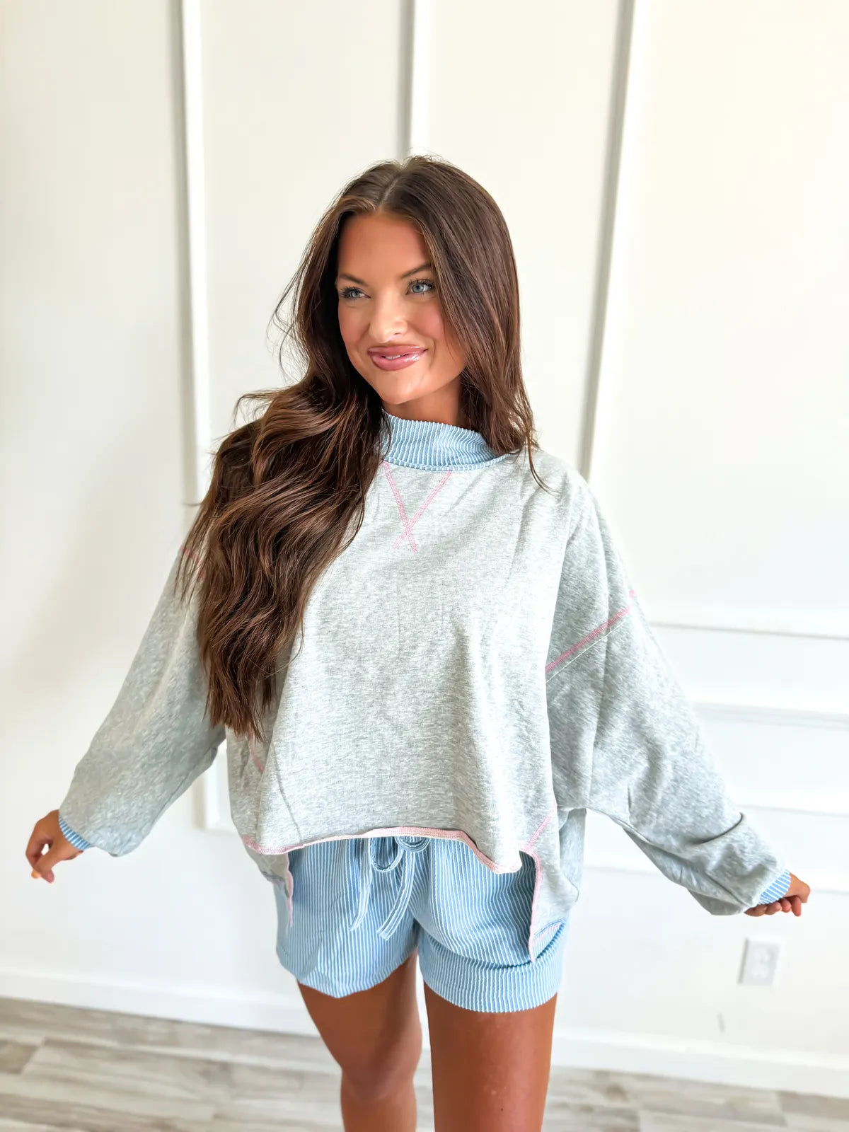 Emma Ribbed Mock Neck Set