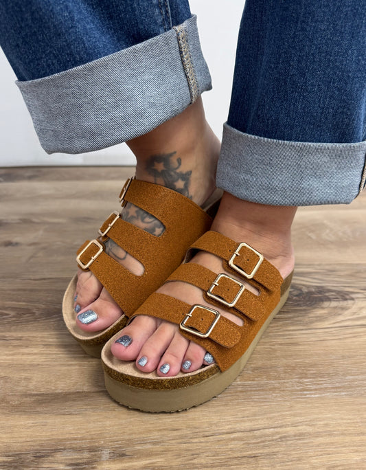 Camel Platform Sandals