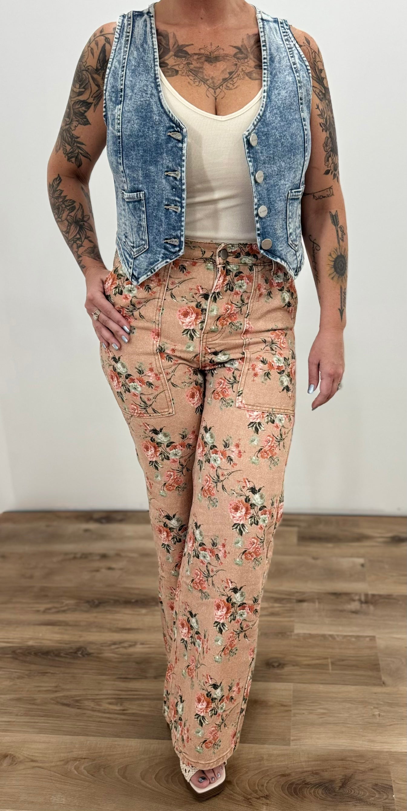 Vintage Ginger Floral Jeans