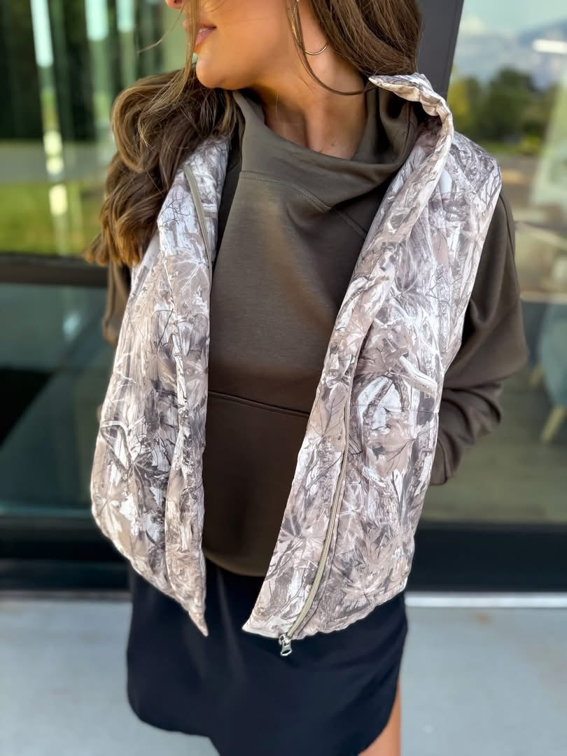 Layla Camo Puffer Vest