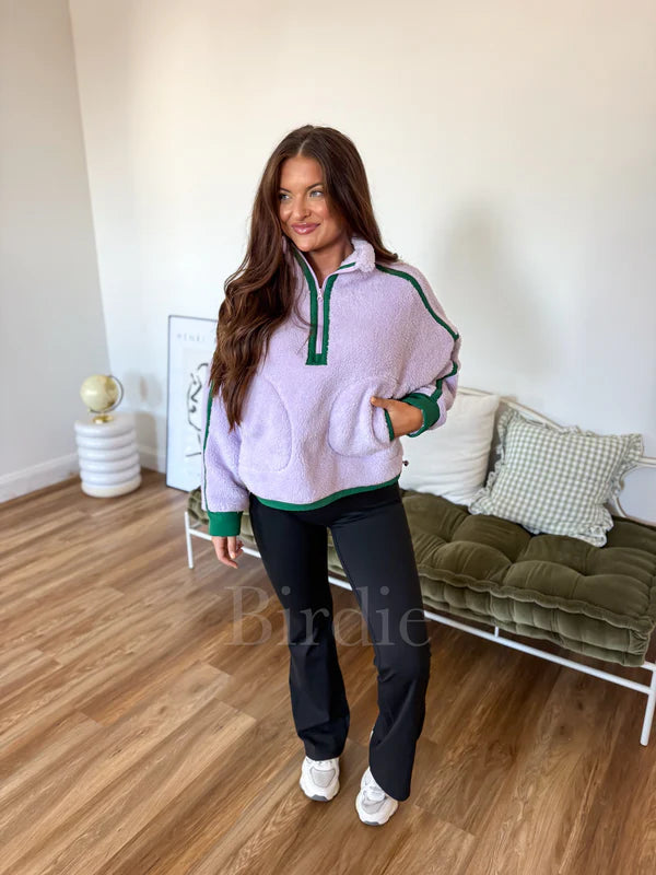 Lilac Boxy Bliss Half Zip