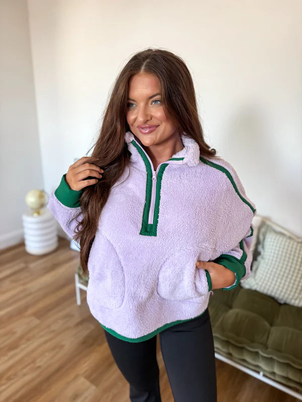 Lilac Boxy Bliss Half Zip