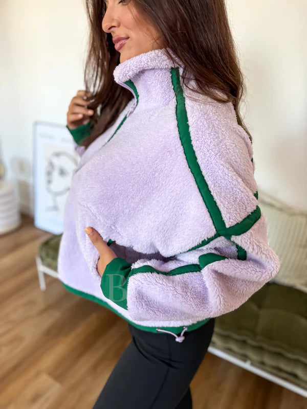 Lilac Boxy Bliss Half Zip