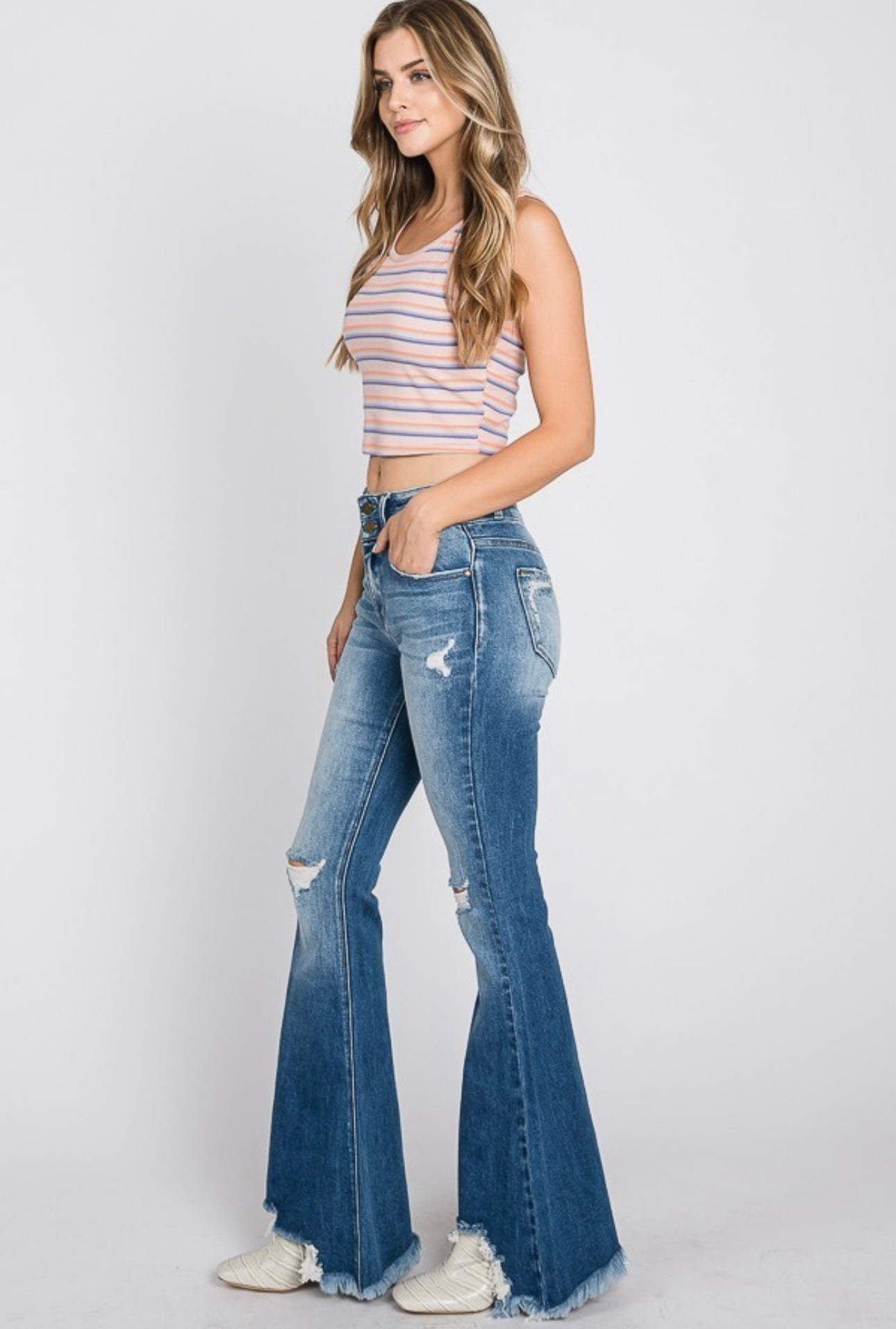 Jolene Medium Wash Super Flares