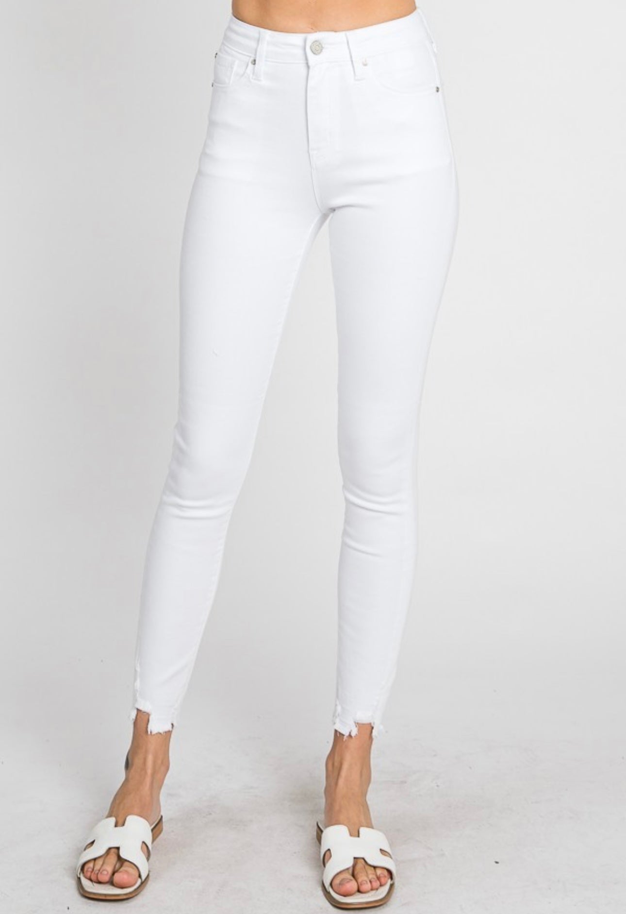 Waylon High Rise Skinny White Jeans